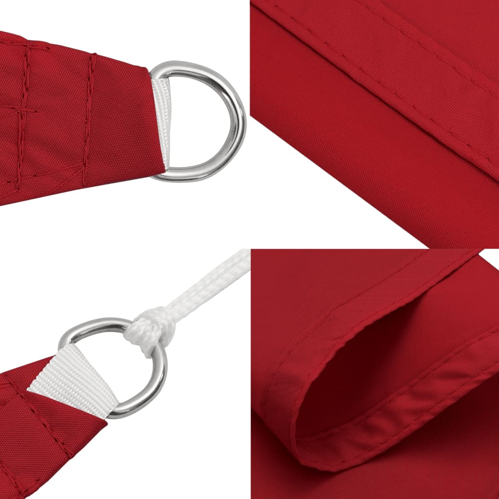 Para-sol estilo vela tecido oxford retangular 2,5x4,5m vermelho