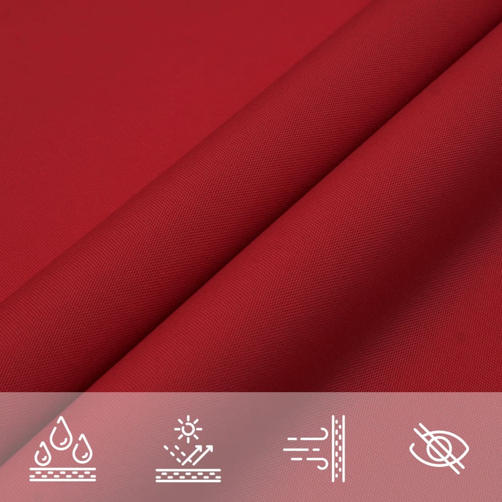 Para-sol estilo vela tecido oxford triangular 4x4x4 m vermelho