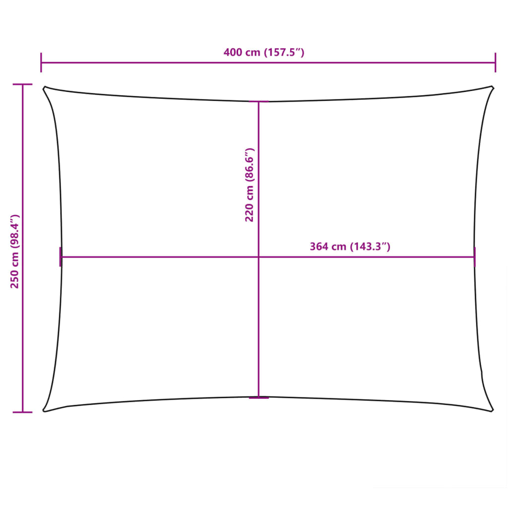 Para-sol estilo vela tecido oxford retangular 2,5x4 m laranja