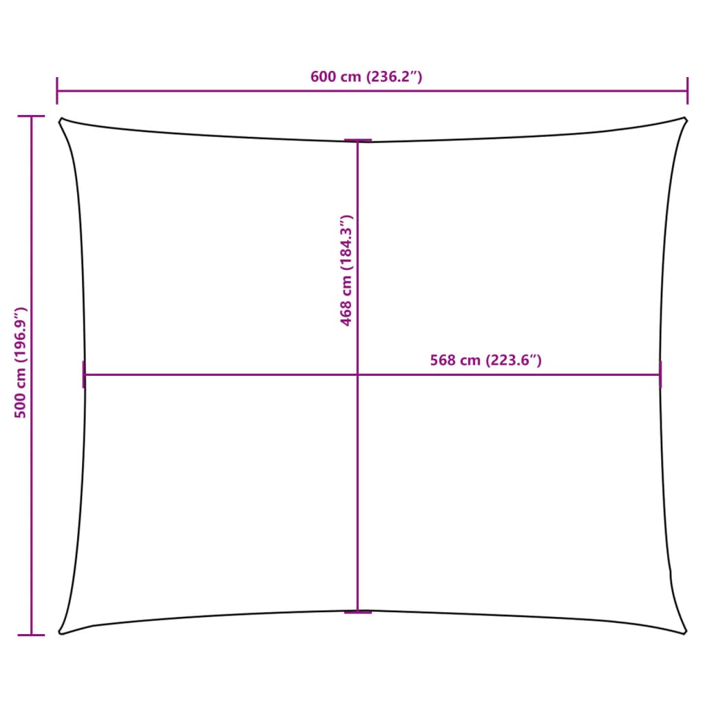 Para-sol estilo vela tecido oxford retangular 5x6 m laranja