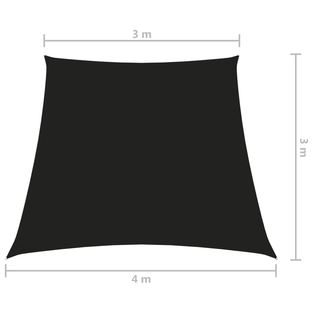 Para-sol estilo vela tecido oxford trapézio 3/4x3 m preto