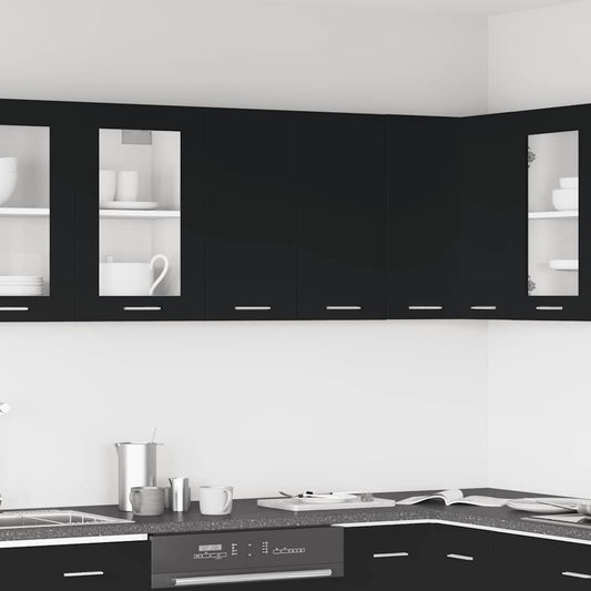 Armário de parede “Lyon” 60x31x60 cm derivados de madeira preto