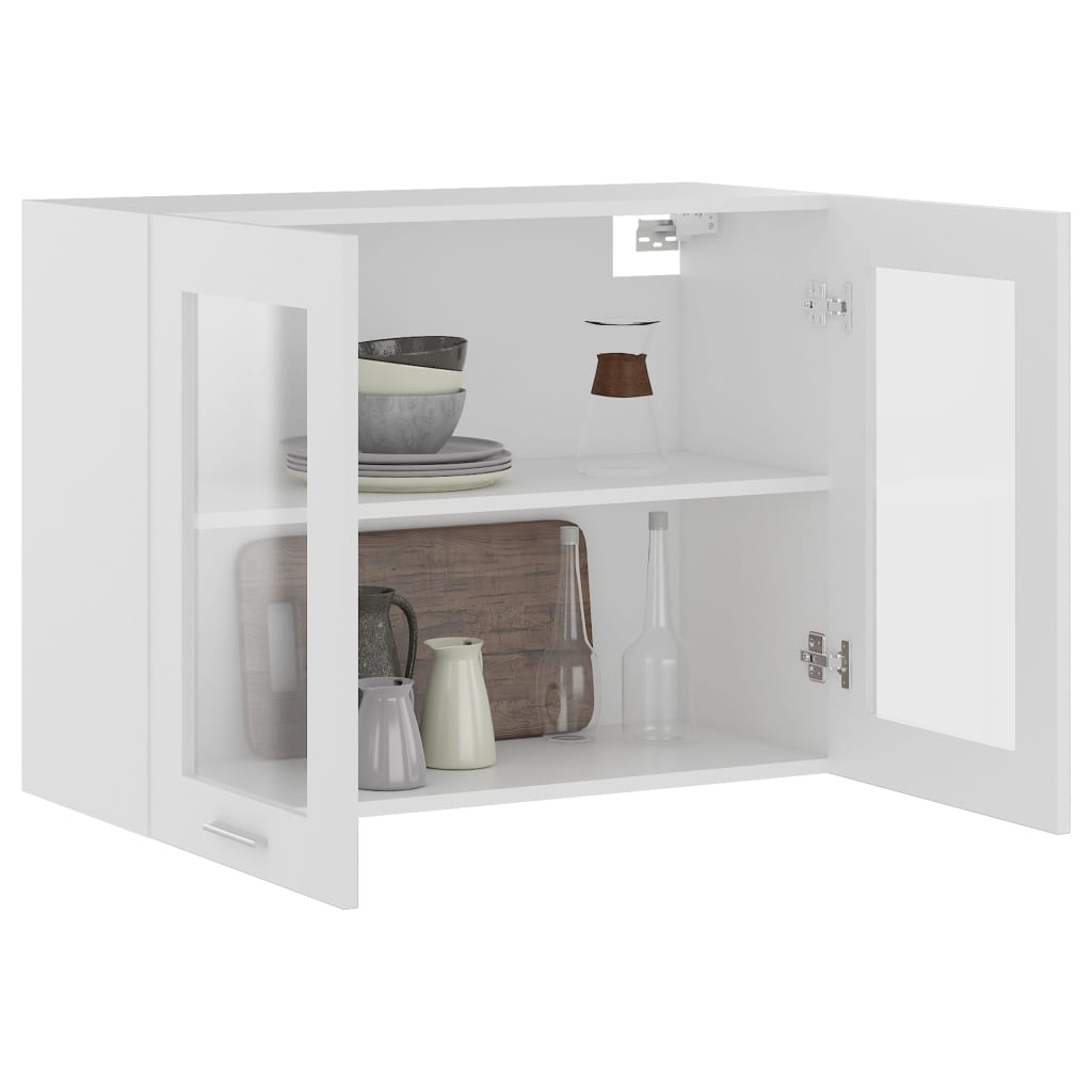 Armário de parede c/ vidro “Lyon” 80x31x60 cm branco