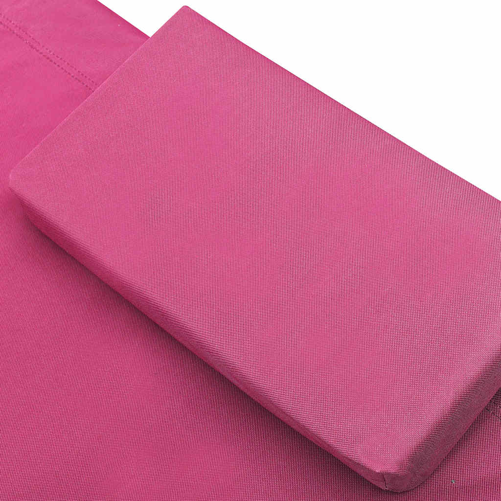 Espreguiçadeira com toldo e almofadas rosa