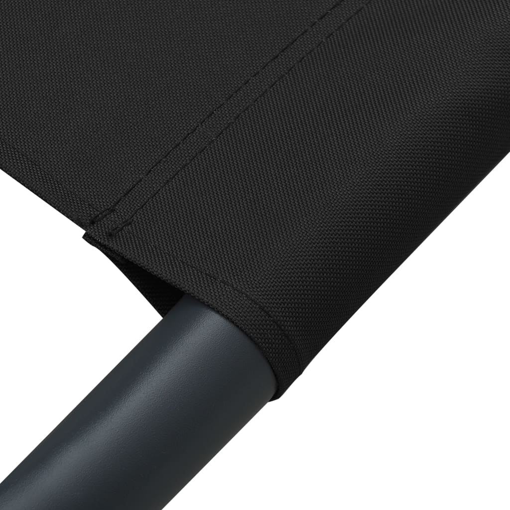 Espreguiçadeira com toldo e almofada preto