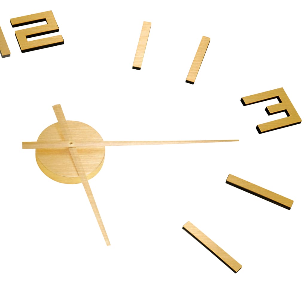 Relógio de parede 3D com design moderno 100 cm XXL dourado