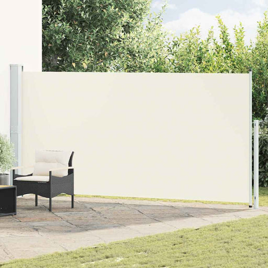 Toldo lateral retrátil para pátio 180x500 cm creme