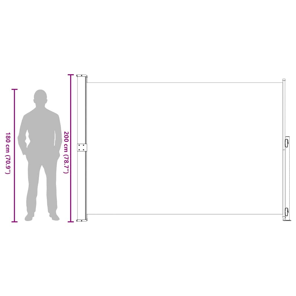 Toldo lateral retrátil para pátio 200x300 cm creme