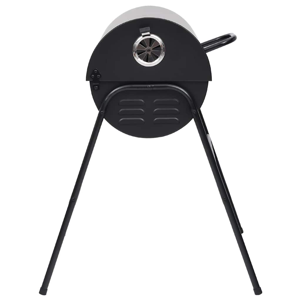 Grelhador barril c/ 2 grelhas de cozinhar 80x95x90 cm aço preto