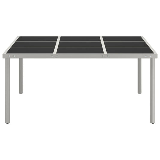 Mesa de jantar para jardim 170x170x74,5 cm vidro e aço