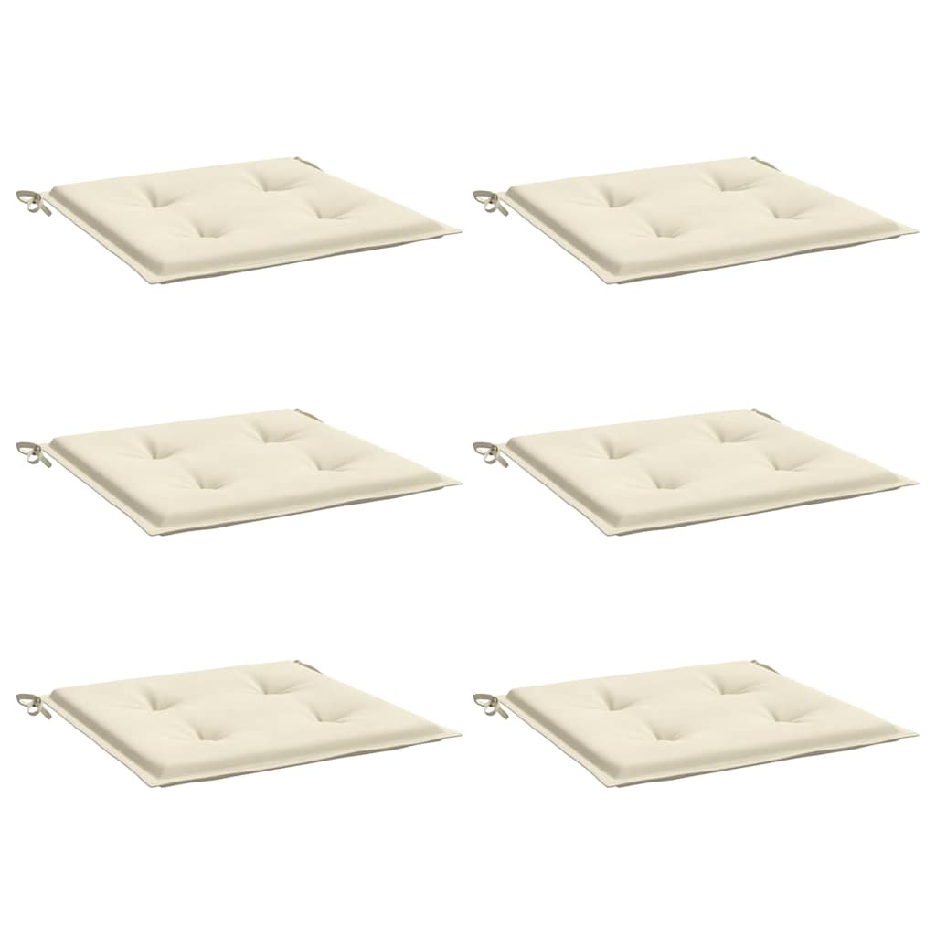 Almofadões p/ cadeiras jardim 6pcs 40x40x4 cm oxford cor creme