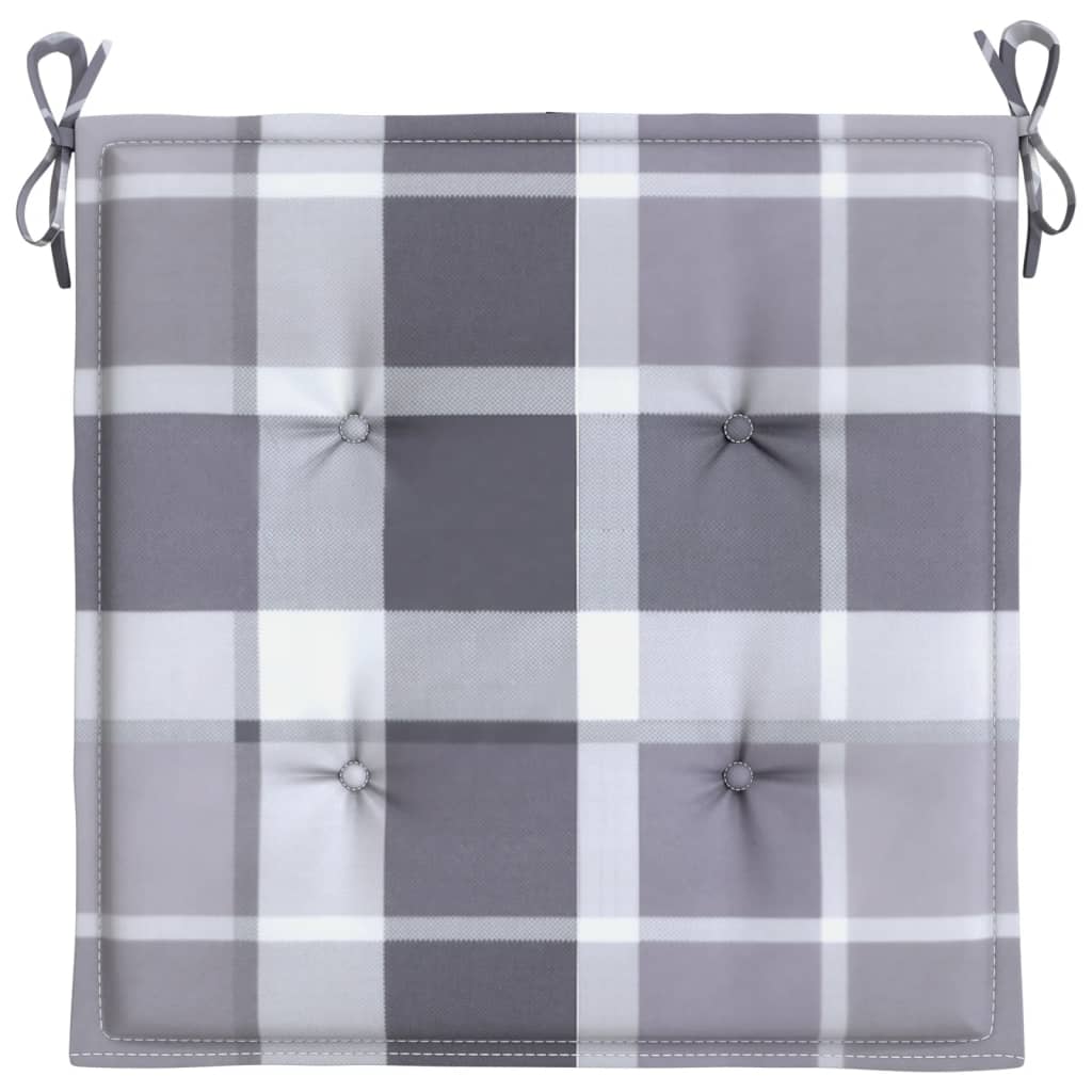 Almofadões cadeiras jardim 6pcs tecido oxford xadrez cinzento