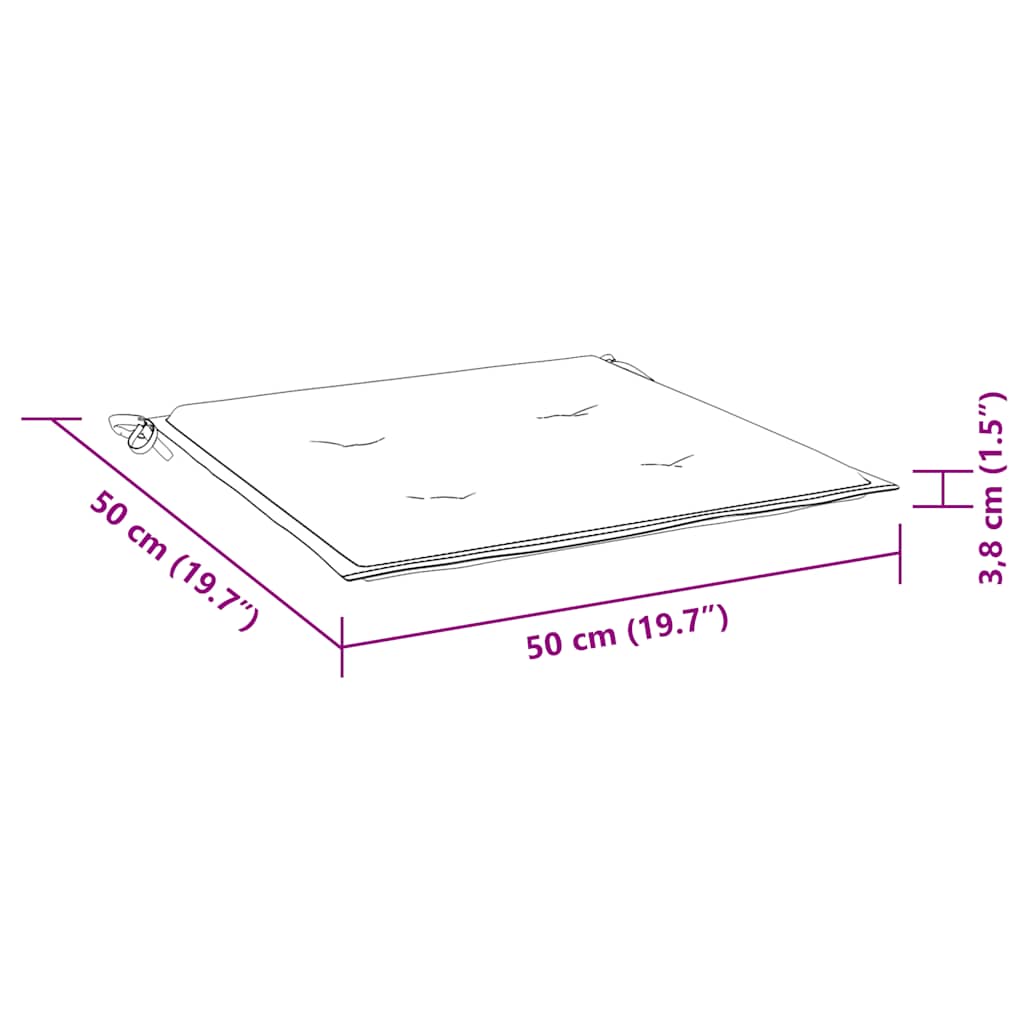 Almofadões p/ cadeiras jardim 2 pcs 50x50x4 cm oxford azul real