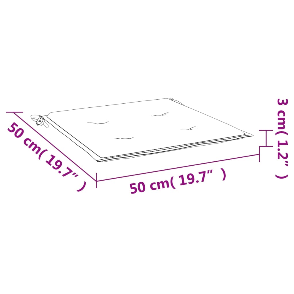 Almofadões p/ cadeiras jardim 6 pcs 50x50x3 cm oxford azul real