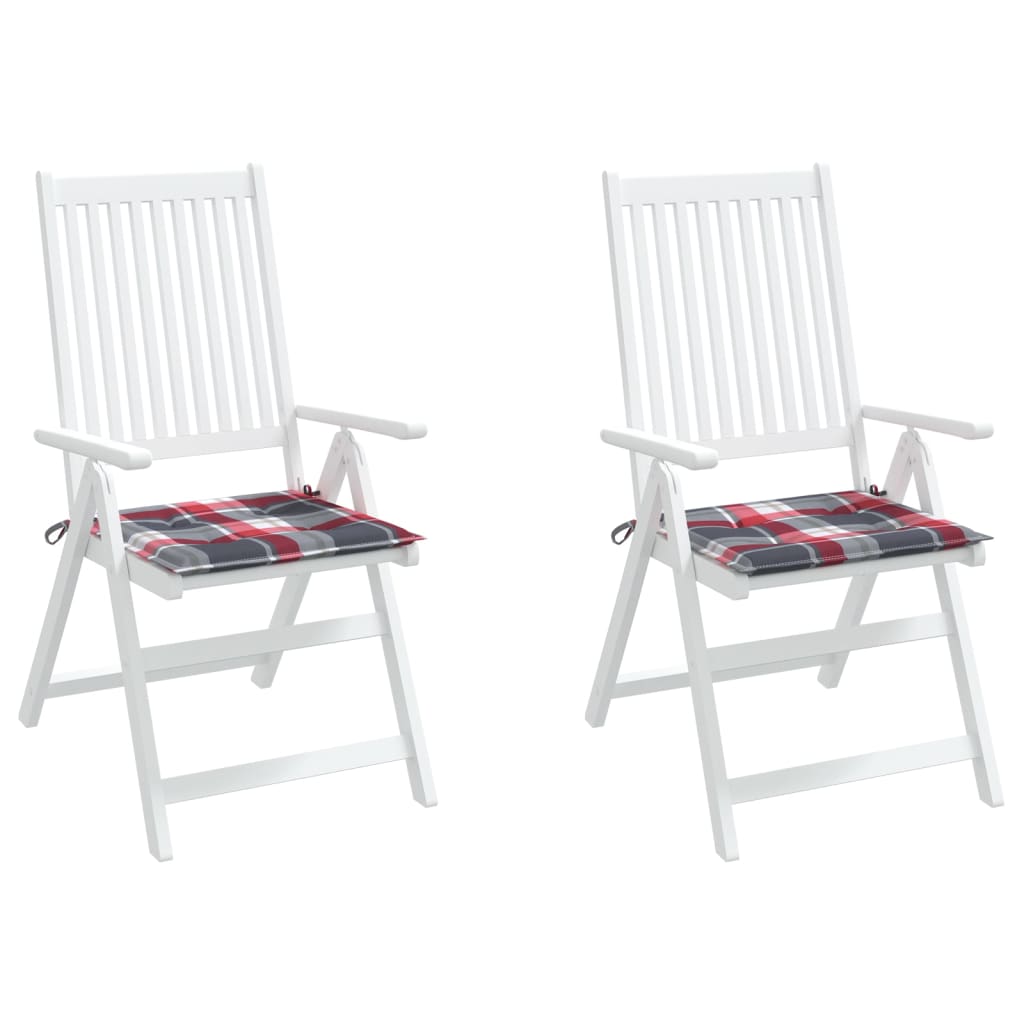 Almofadões cadeiras jardim 2pcs tecido oxford xadrez vermelho