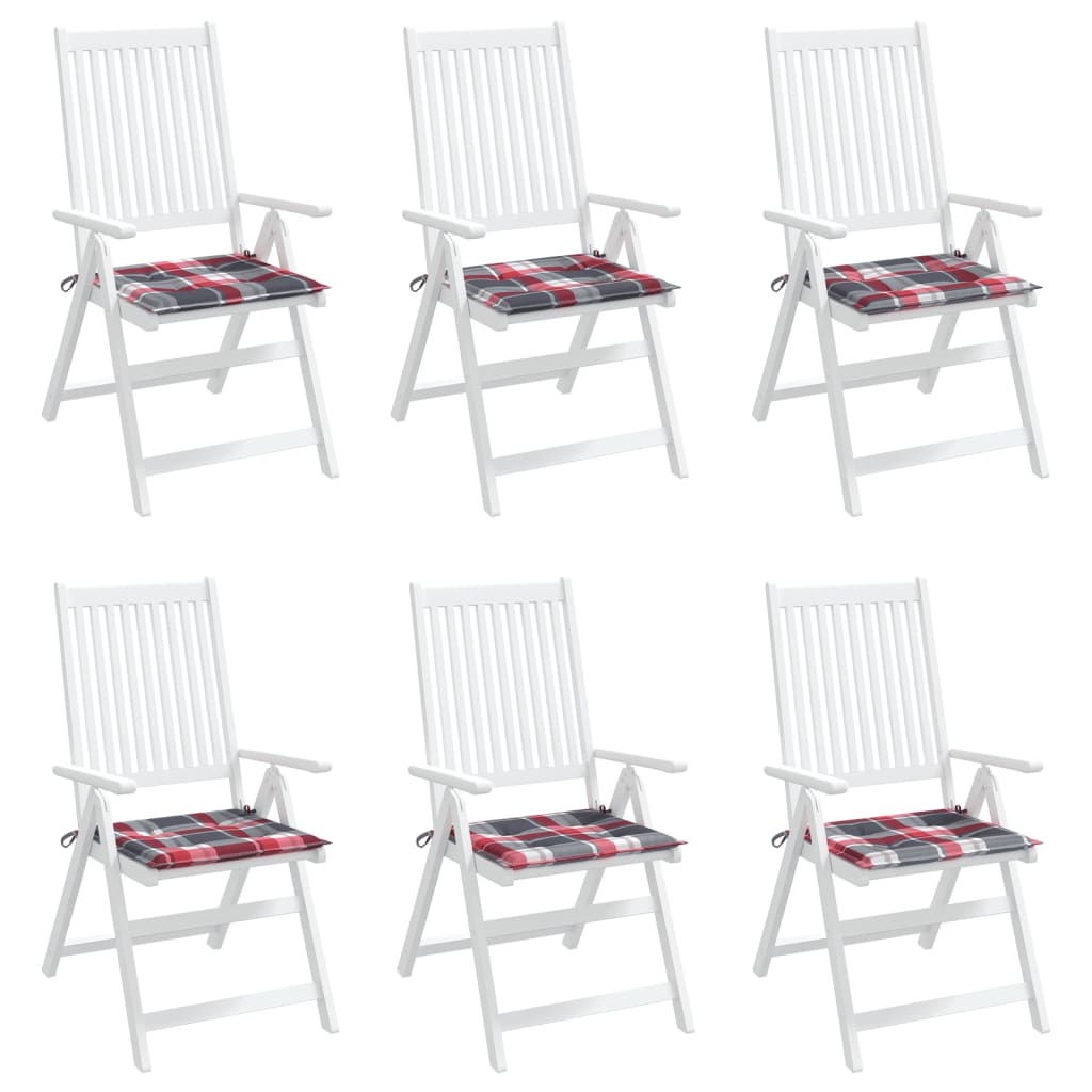 Almofadões cadeiras jardim 6pcs tecido oxford xadrez vermelho