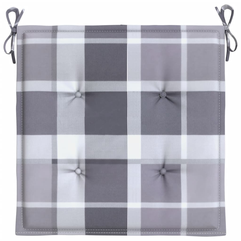 Almofadões cadeiras jardim 6pcs tecido oxford xadrez cinzento