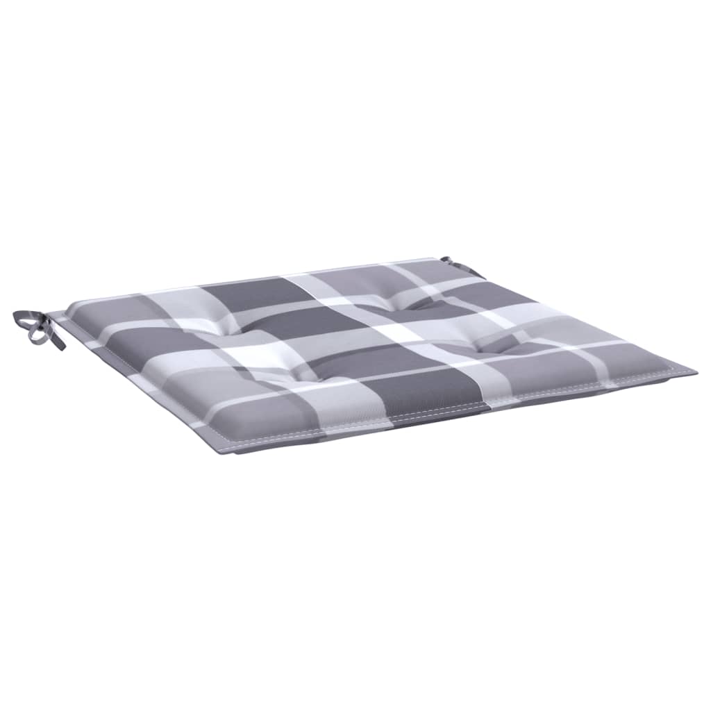 Almofadões cadeiras jardim 6pcs tecido oxford xadrez cinzento