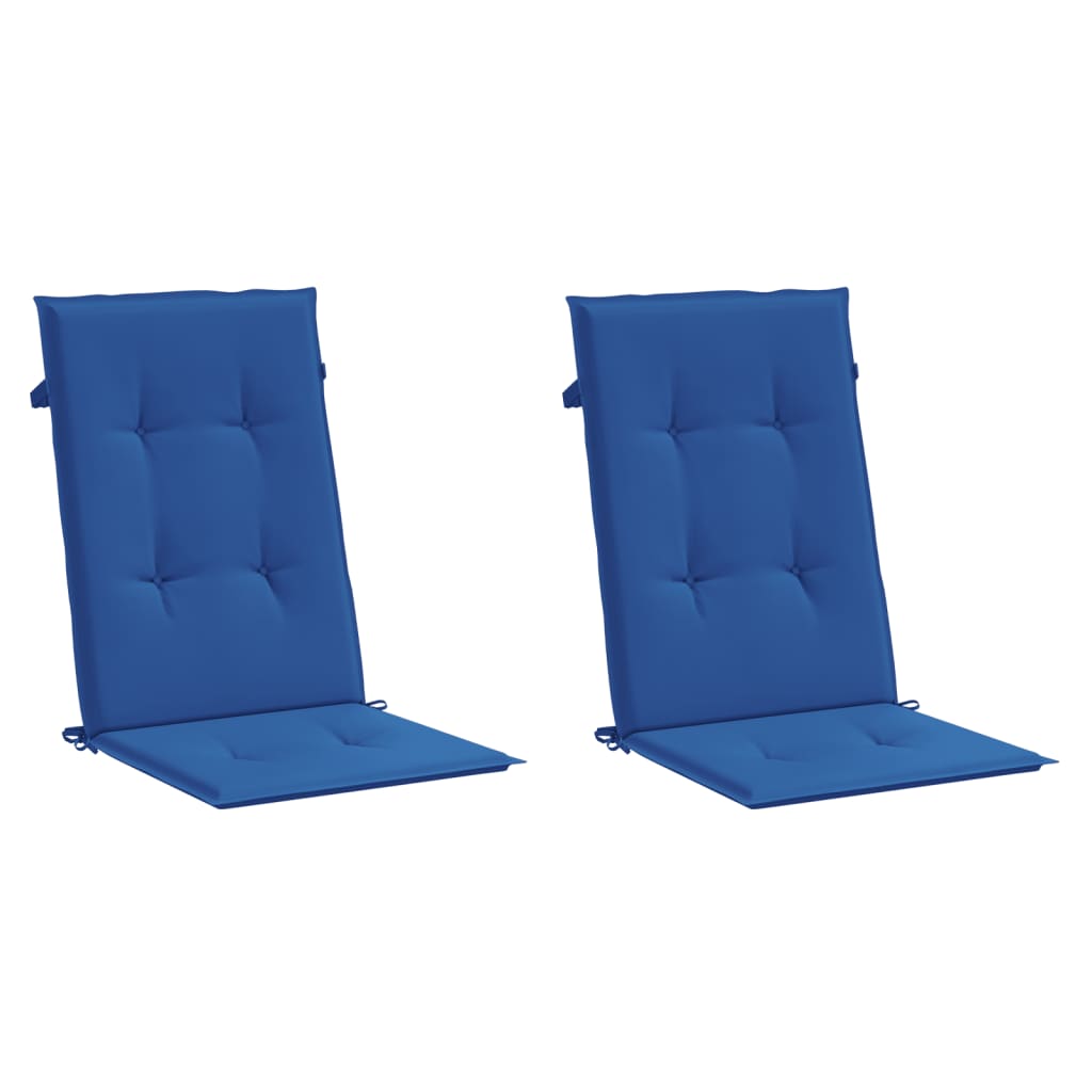 Almofadões para cadeiras altas de jardim 2 pcs tecido azul real