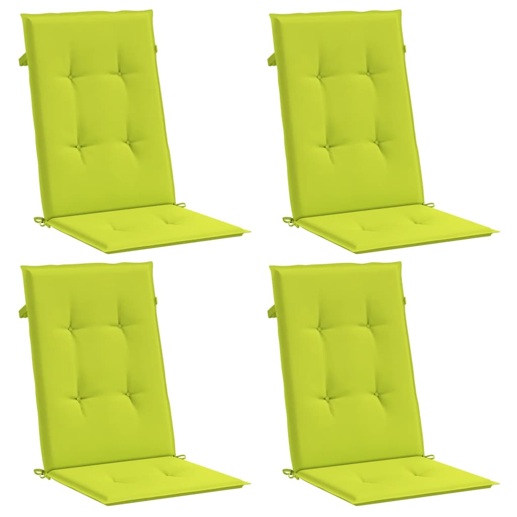 Almofadões cadeiras altas de jardim 4pcs tecido verde brilhante