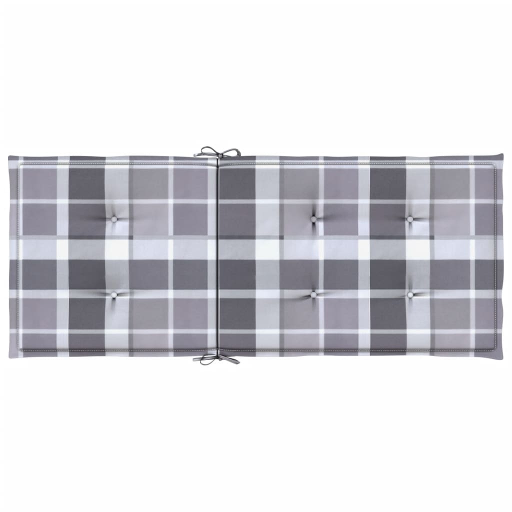 Almofadões cadeiras altas de jardim 6pcs tecido xadrez cinza