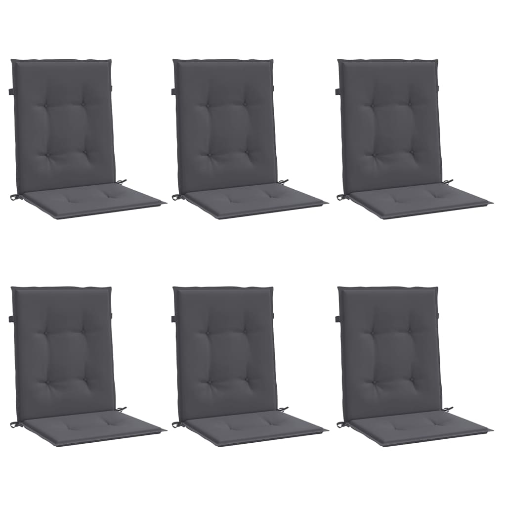 Almofadões lombares p/ cadeiras de jardim 6pcs oxford antracite