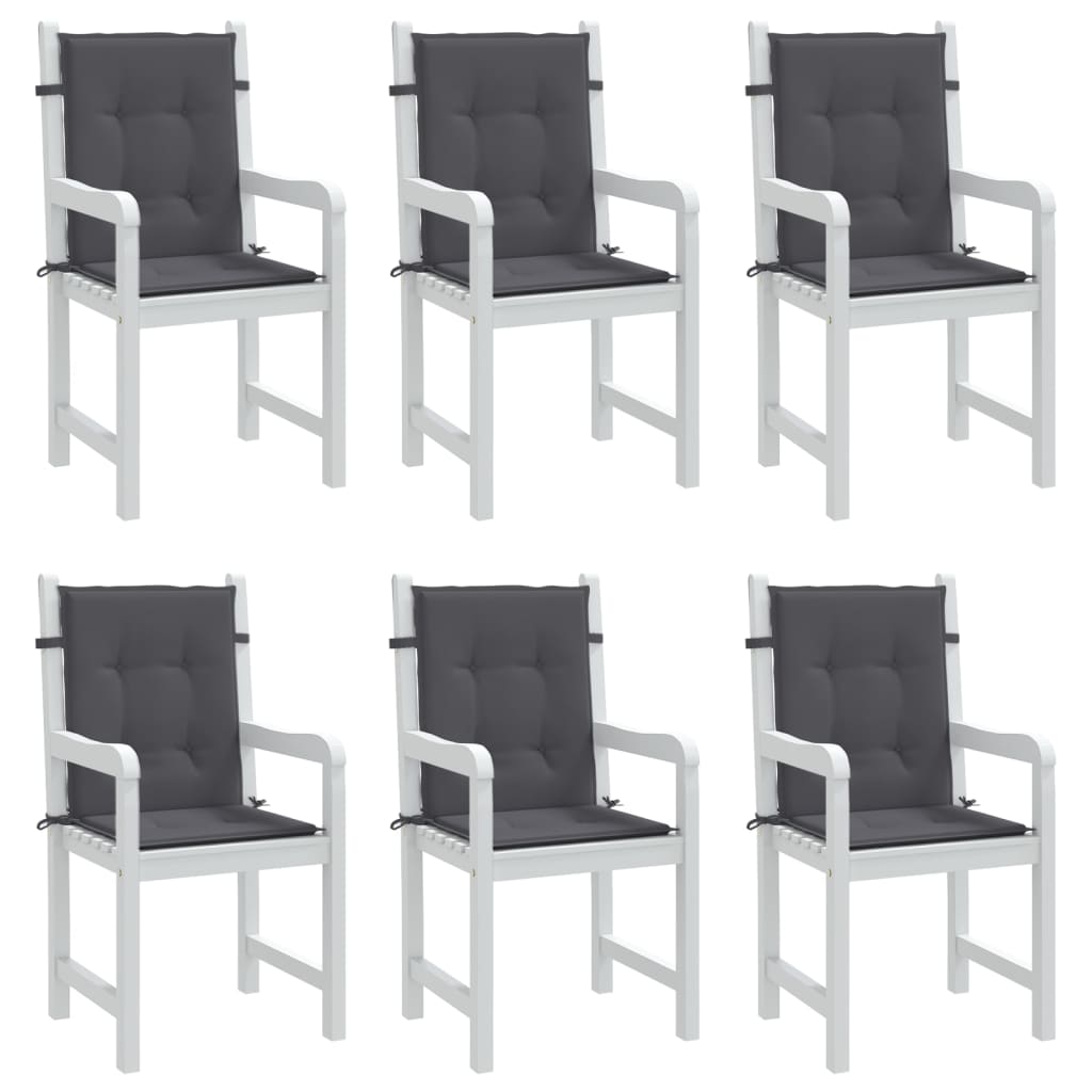 Almofadões lombares p/ cadeiras de jardim 6pcs oxford antracite