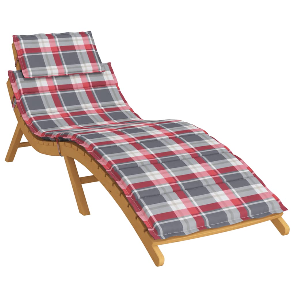 Almofadão p/ espreguiçadeira tecido oxford xadrez vermelho