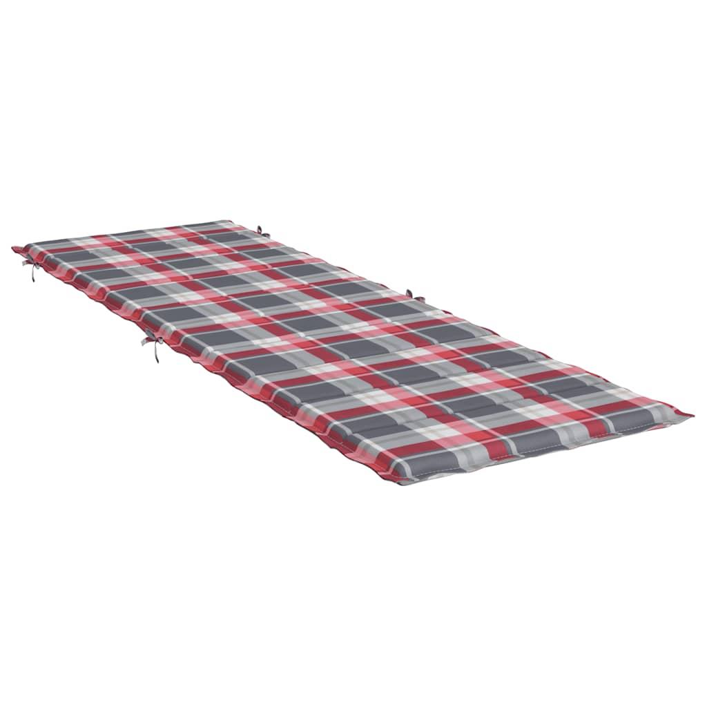 Almofadão p/ espreguiçadeira tecido oxford xadrez vermelho