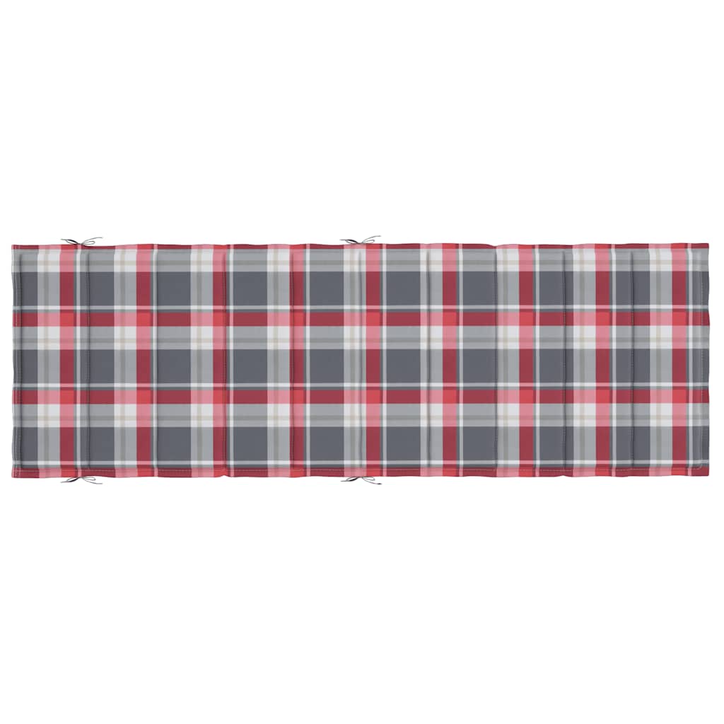Almofadão p/ espreguiçadeira tecido oxford xadrez vermelho