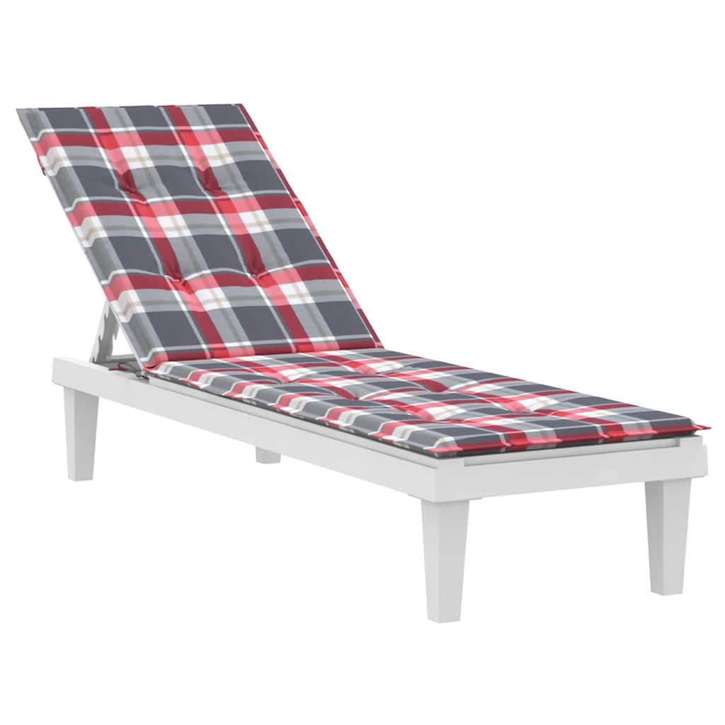 Almofadão cadeira de terraço (75+105)x50x4 cm xadrez vermelho
