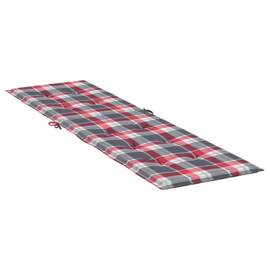 Almofadão cadeira de terraço (75+105)x50x4 cm xadrez vermelho