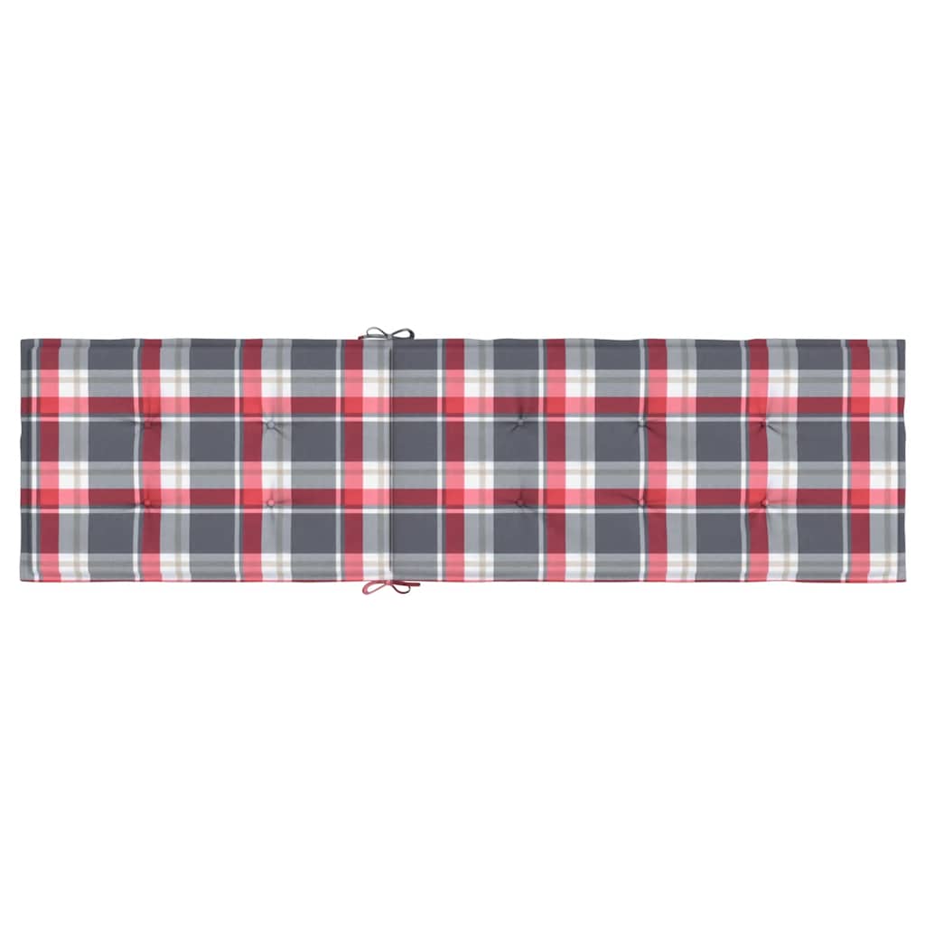 Almofadão cadeira de terraço (75+105)x50x4 cm xadrez vermelho