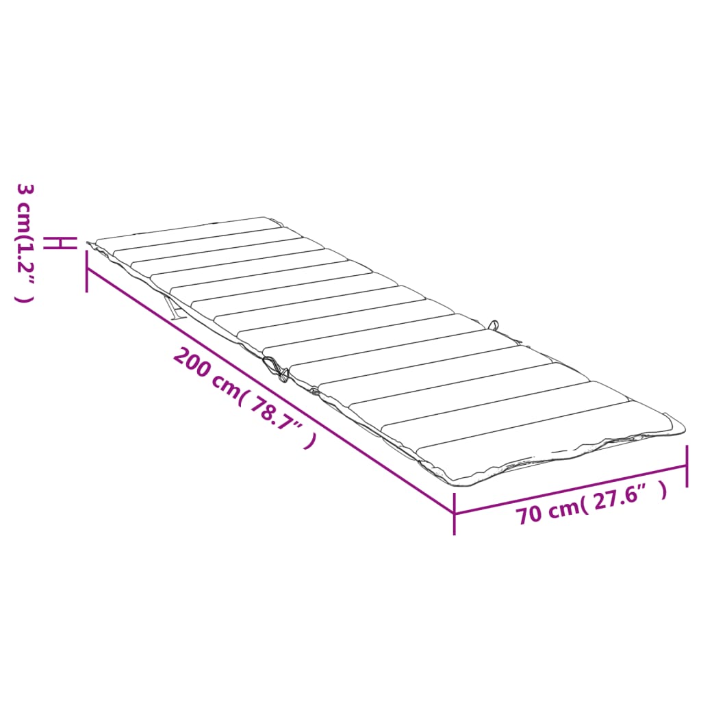Almofadão p/ espreguiçadeira 200x70x3cm tecido oxford antracite