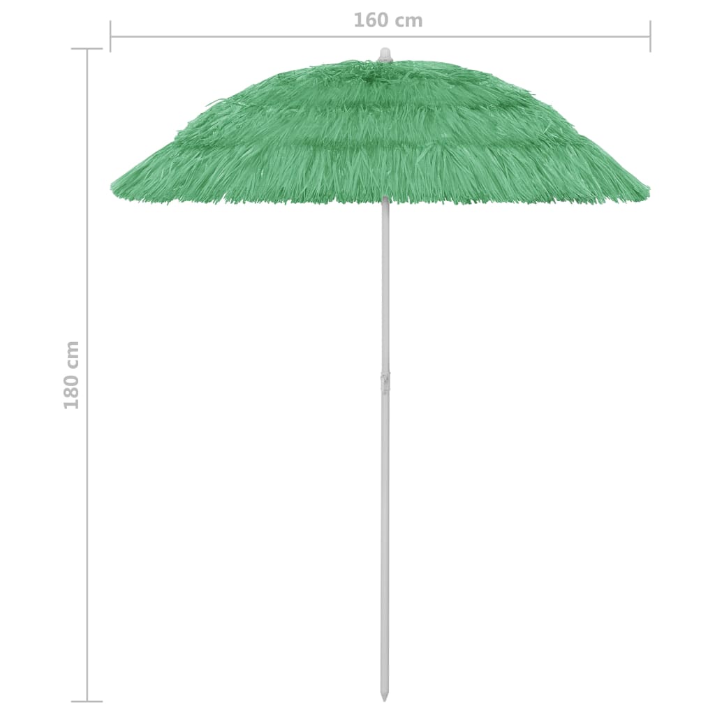 Guarda-sol de praia Hawaii 180 cm verde