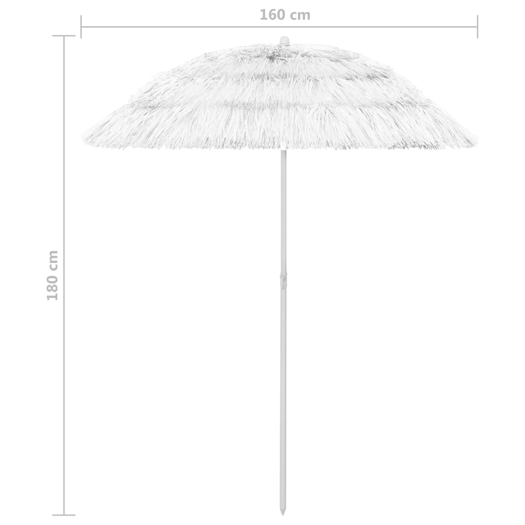 Guarda-sol de praia Hawaii 180 cm branco