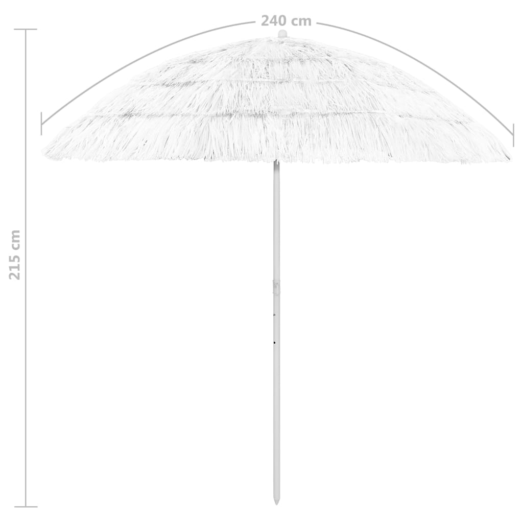 Guarda-sol de praia Hawaii 240 cm branco