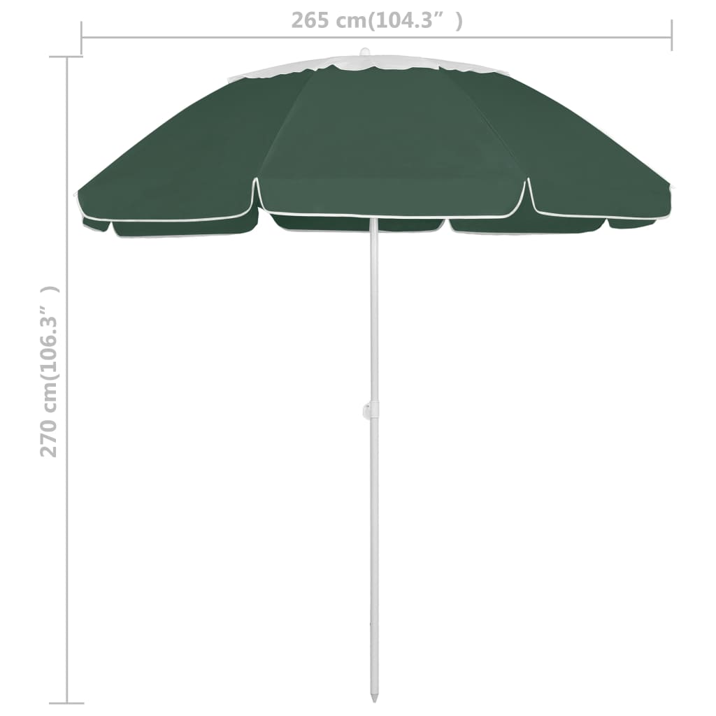 Guarda-sol de praia 300 cm verde