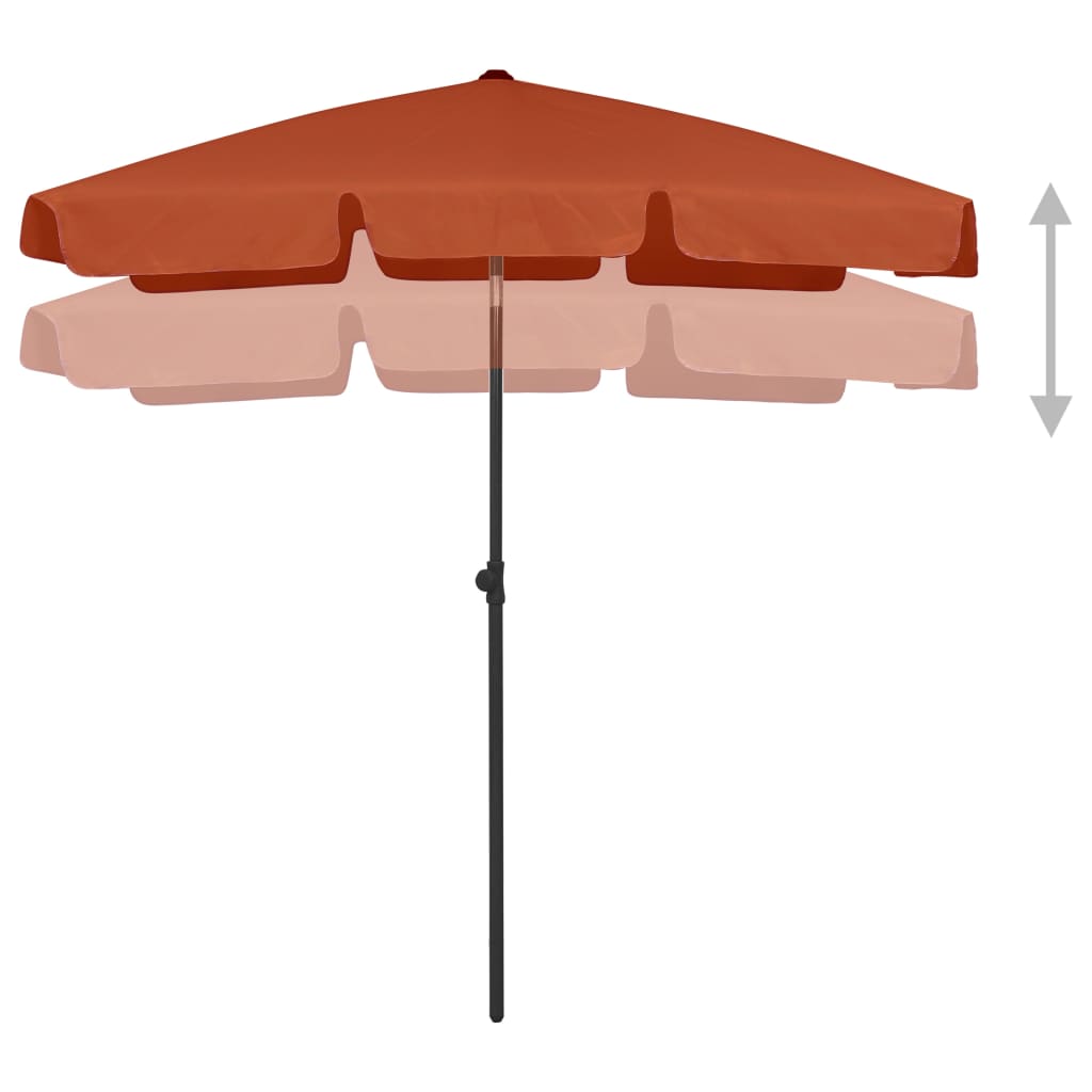 Guarda-sol de praia 180x120 cm terracotta