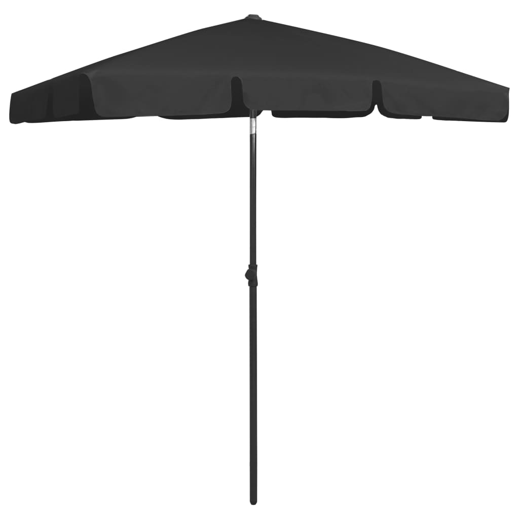 Guarda-sol de praia 180x120 cm preto