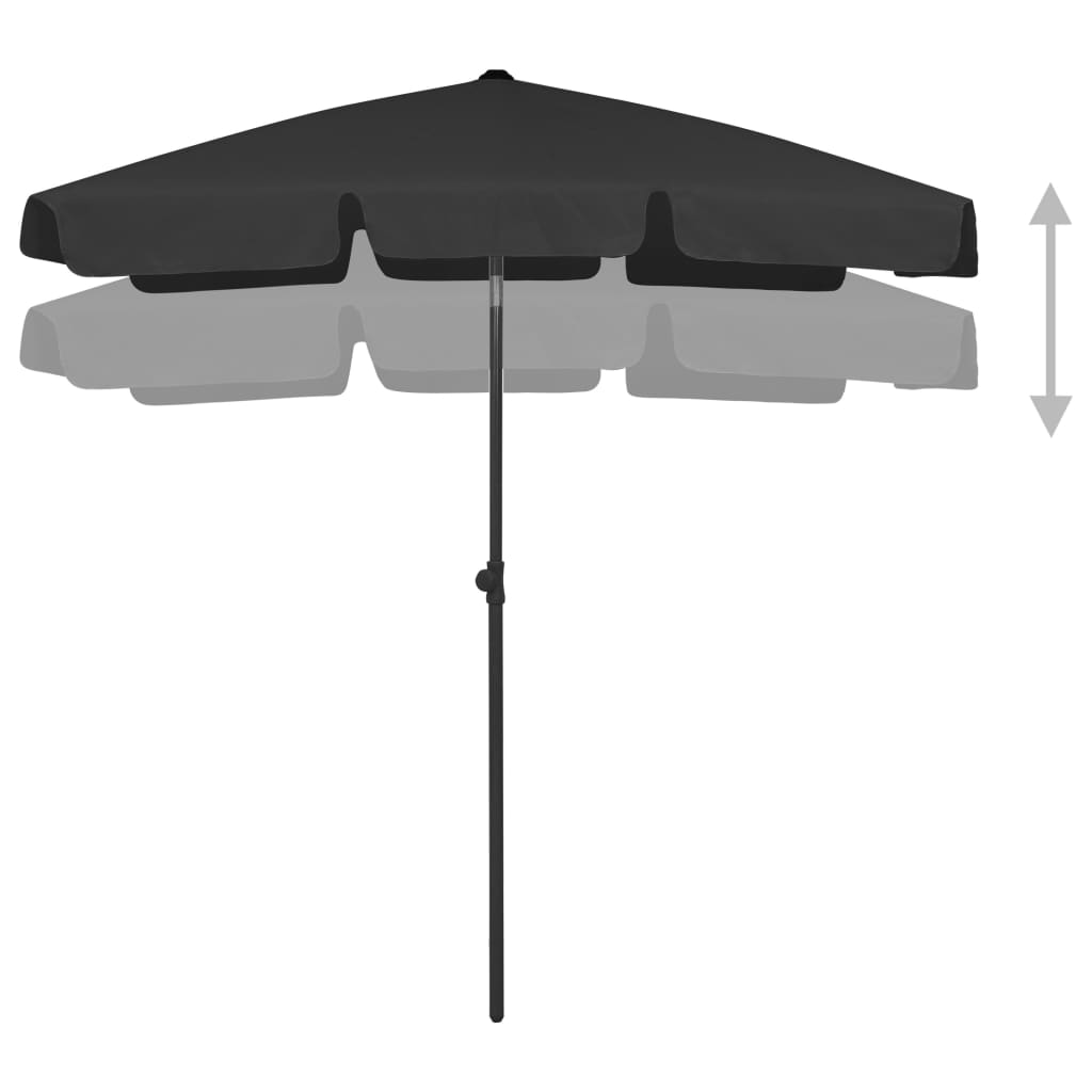 Guarda-sol de praia 180x120 cm preto