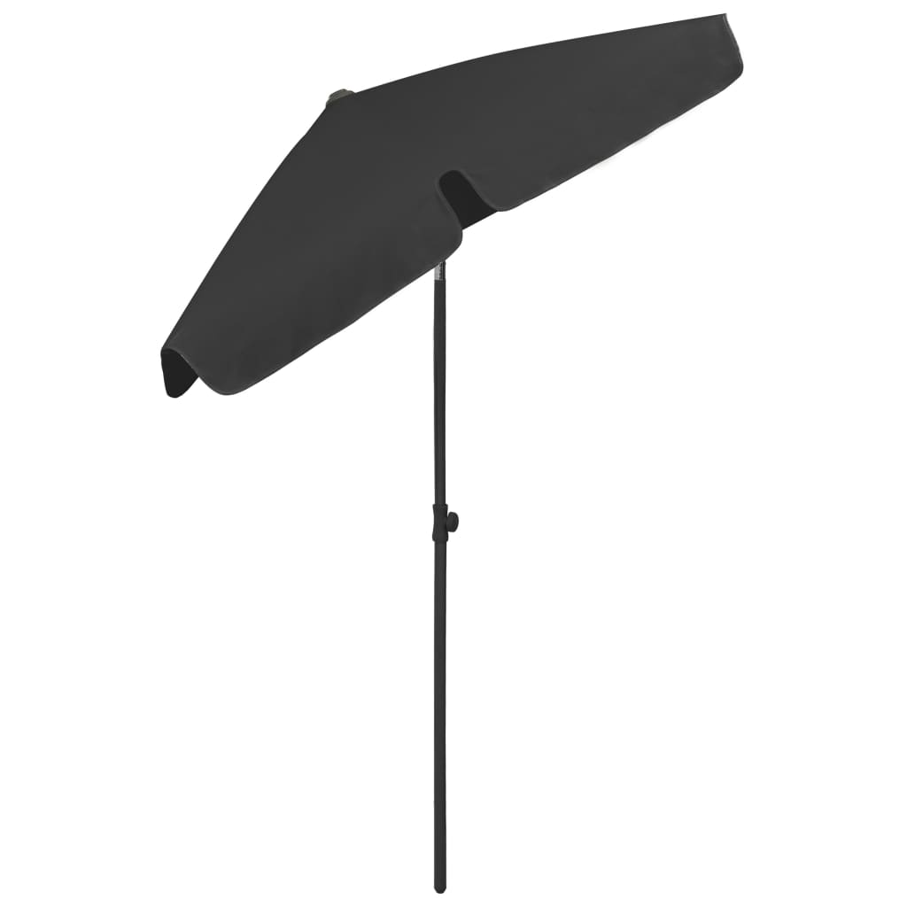 Guarda-sol de praia 180x120 cm preto