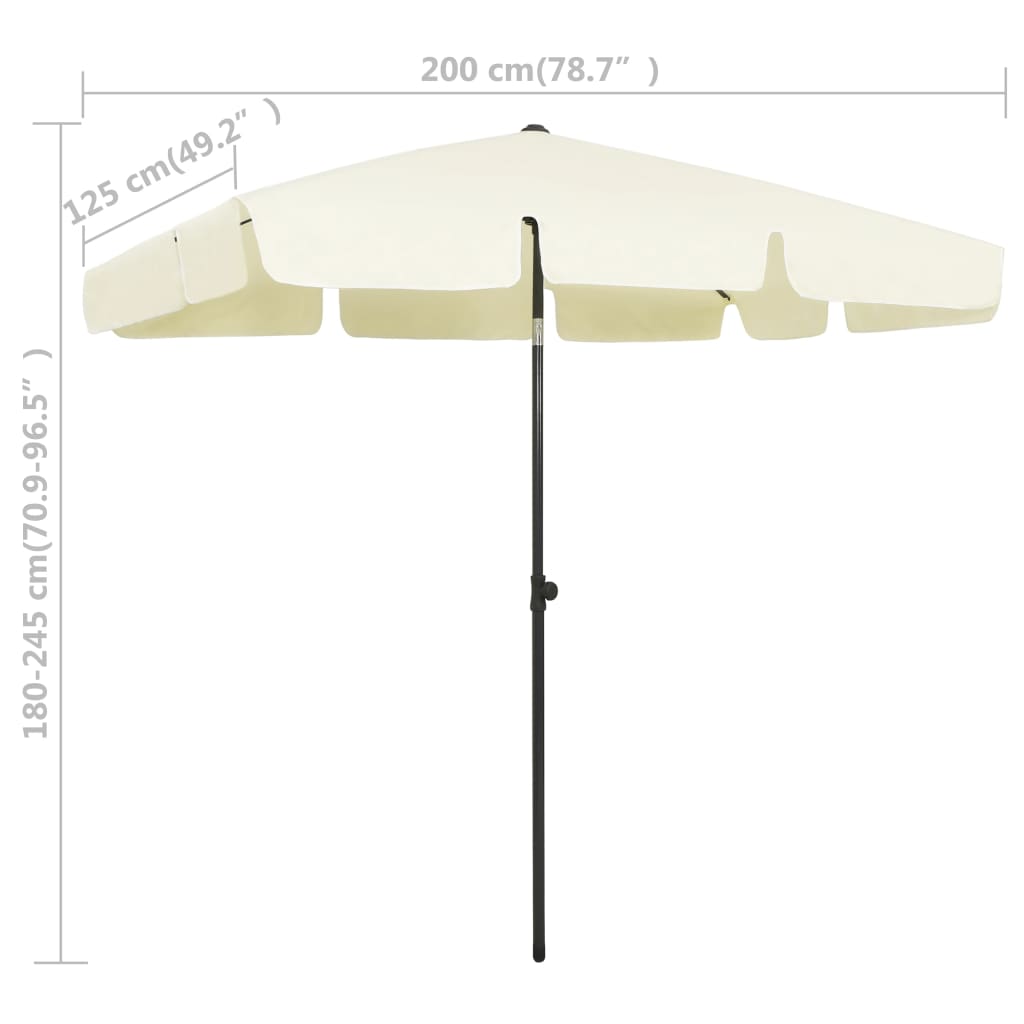 Guarda-sol de praia 200x125 cm amarelo areia