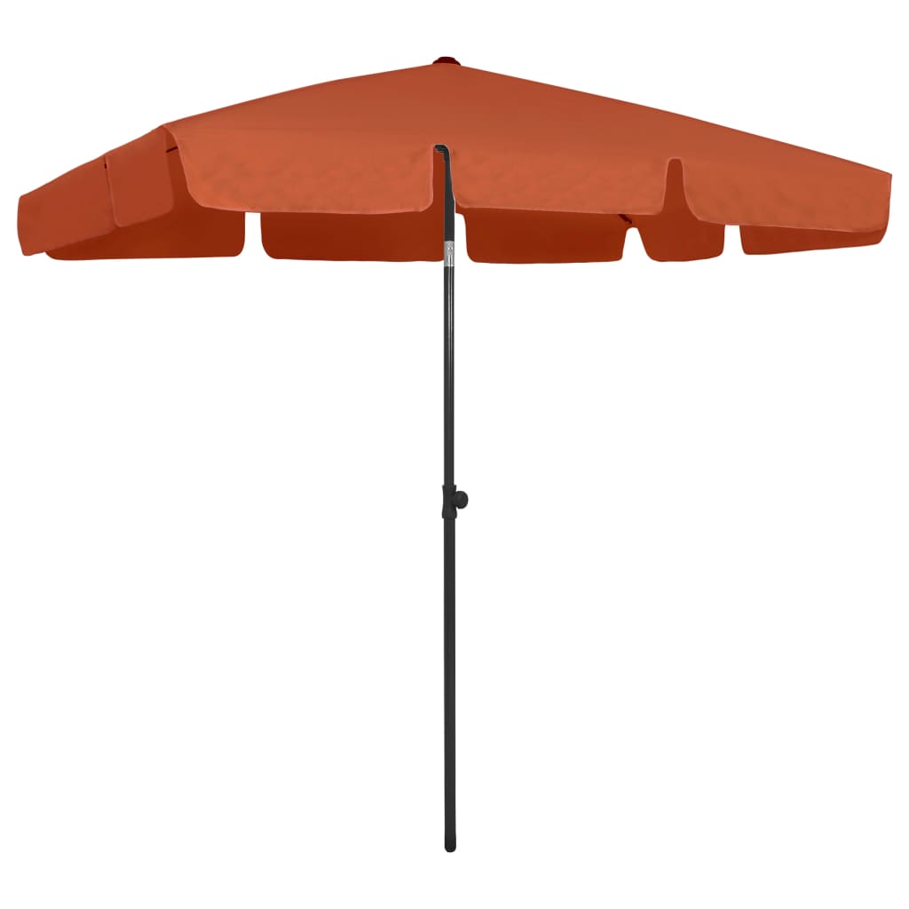 Guarda-sol de praia 200x125 cm terracotta