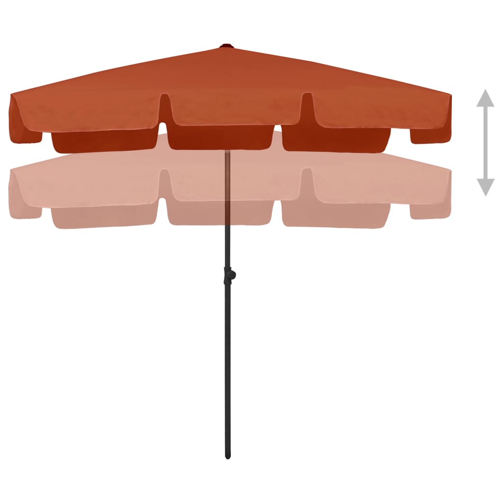 Guarda-sol de praia 200x125 cm terracotta