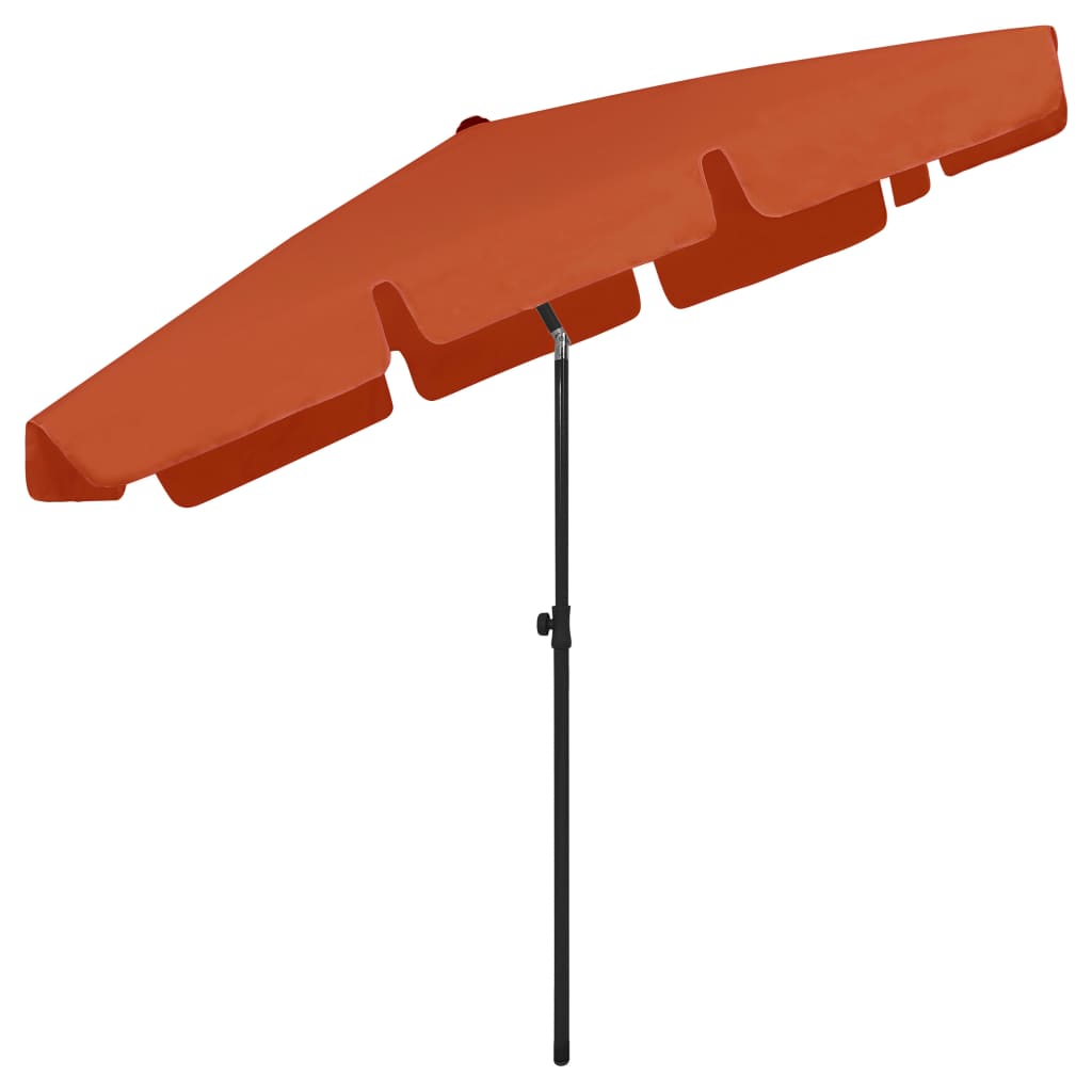 Guarda-sol de praia 200x125 cm terracotta