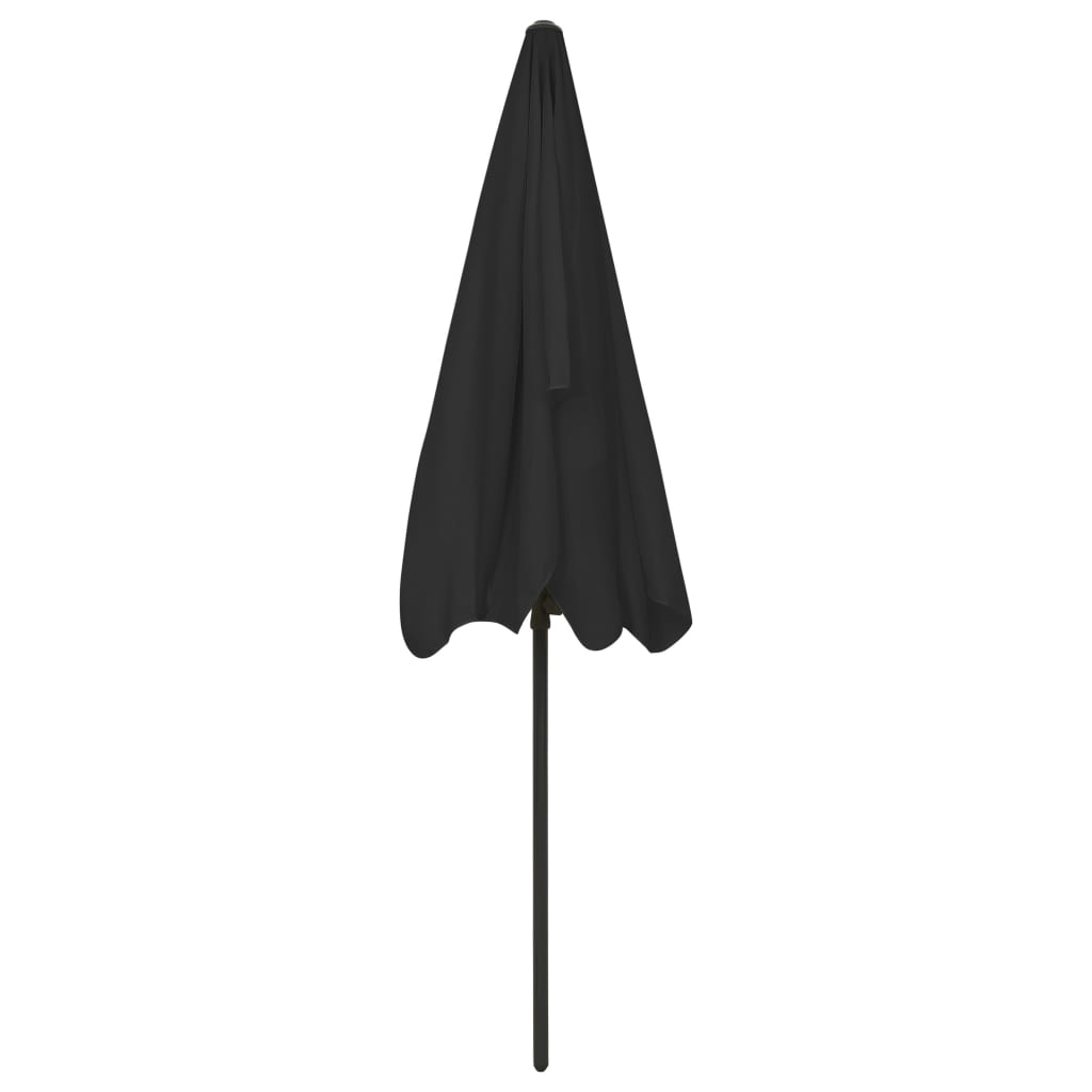 Guarda-sol de praia 200x125 cm preto