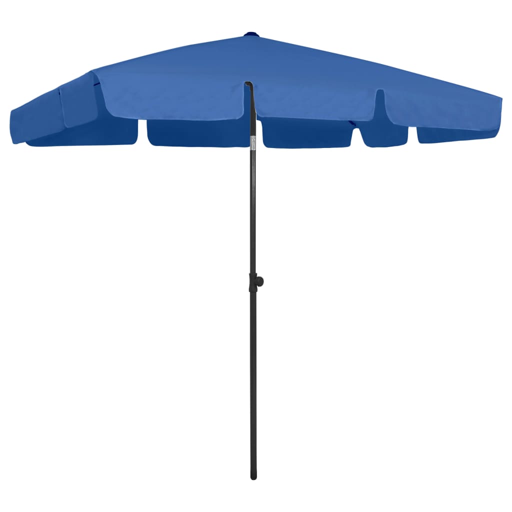 Guarda-sol de praia 200x125 cm azul-ciano
