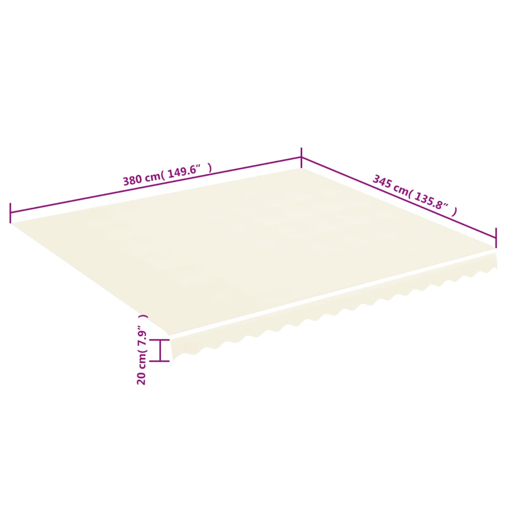 Tecido de substituição para toldo 4x3,5 m cor creme