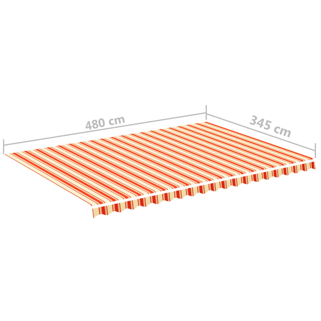Tecido de substituição para toldo 5x3,5 m amarelo e laranja